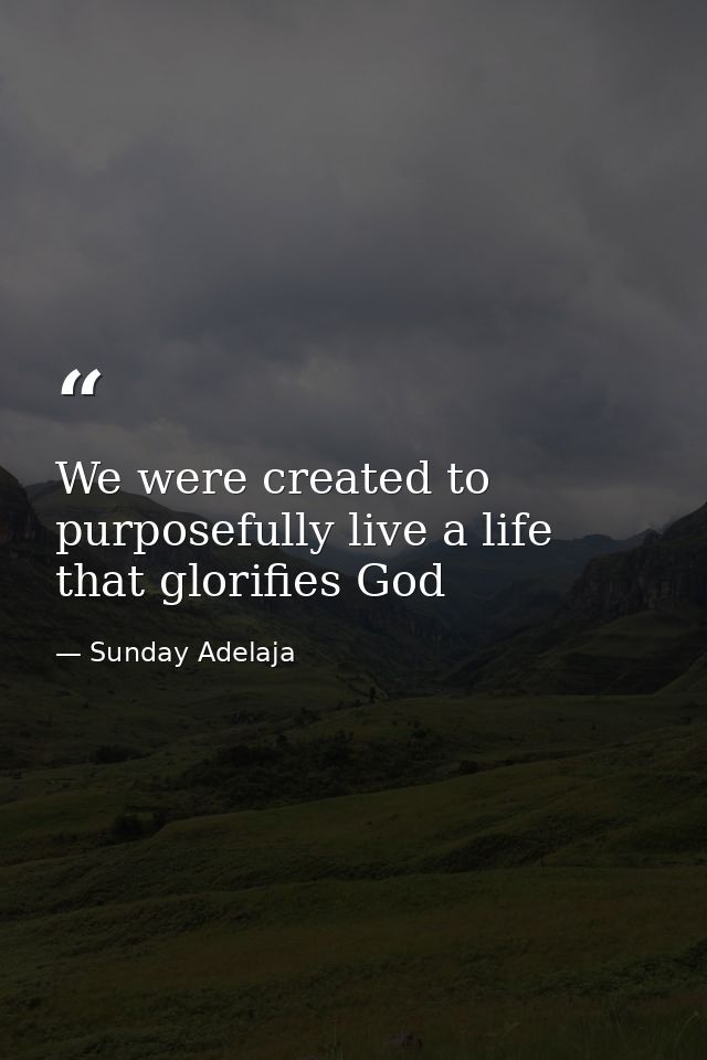 We were created to purposefully live a life that glorifies God — Sunday Adelaja