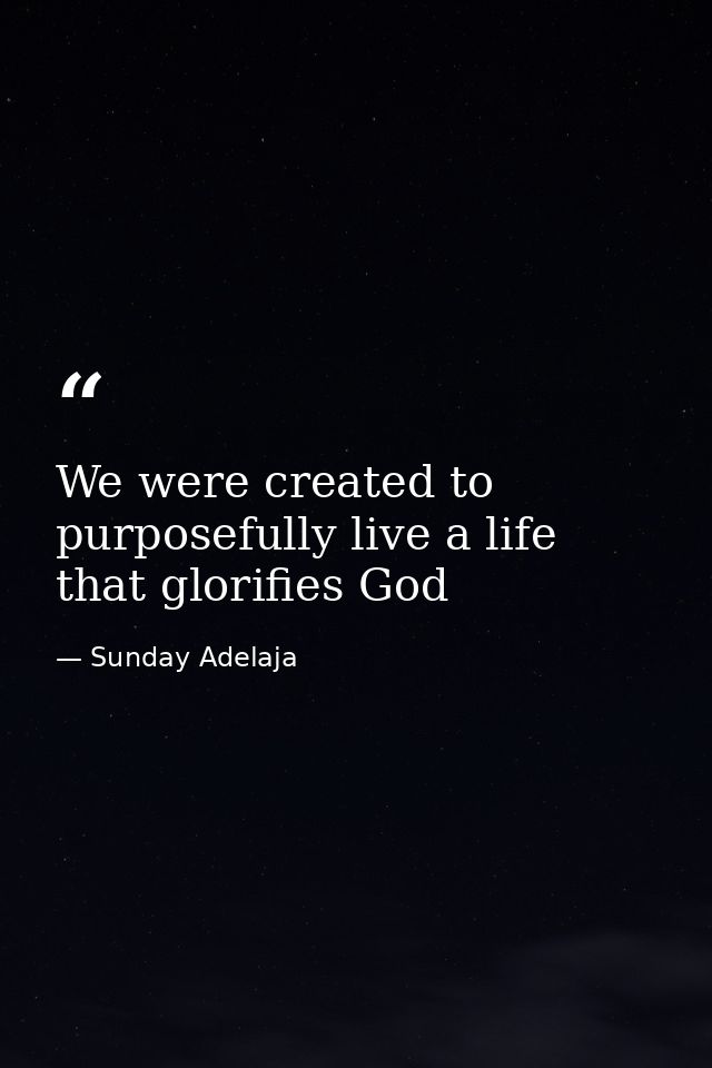 We were created to purposefully live a life that glorifies God — Sunday Adelaja