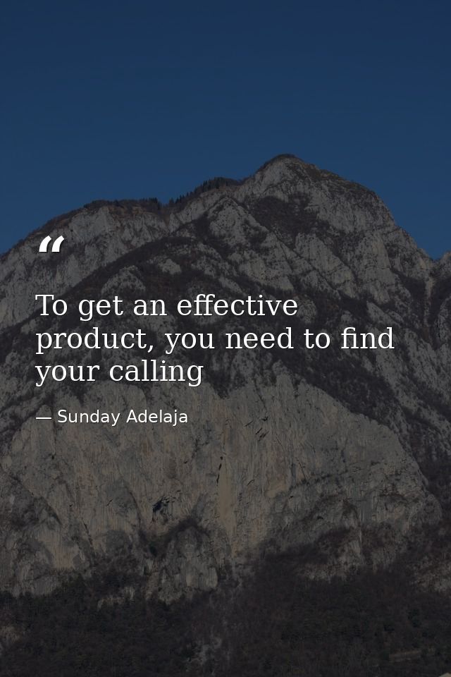 To get an effective product, you need to find your calling — Sunday Adelaja