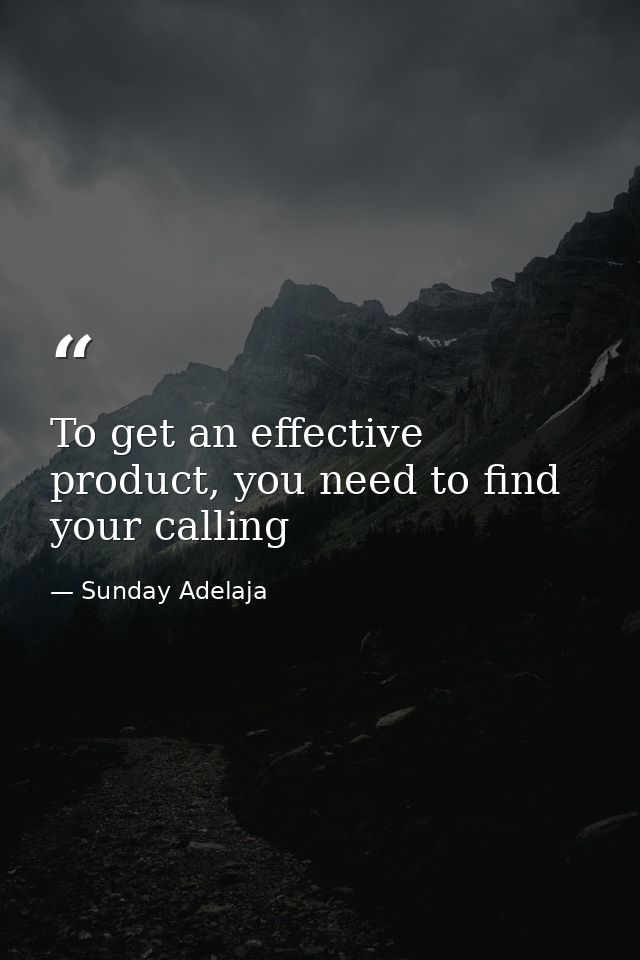 To get an effective product, you need to find your calling — Sunday Adelaja