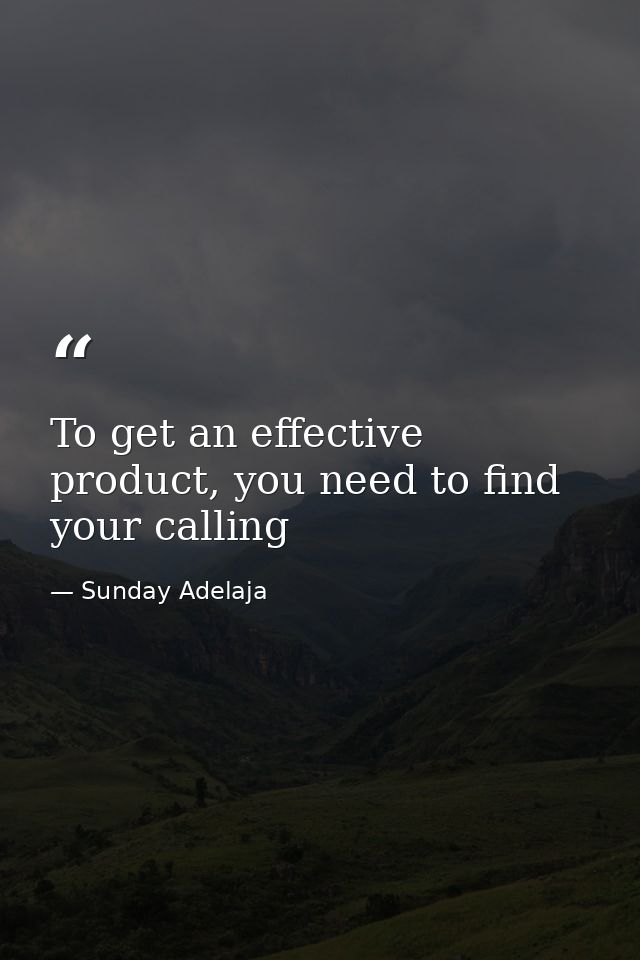 To get an effective product, you need to find your calling — Sunday Adelaja