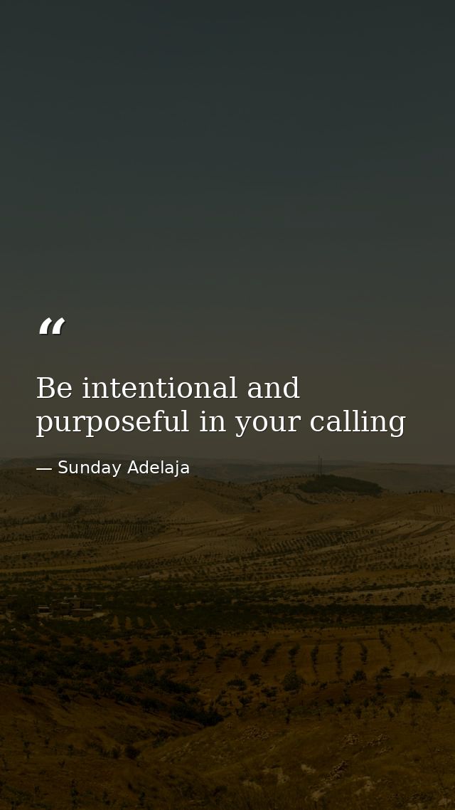 Be intentional and purposeful in your calling — Sunday Adelaja