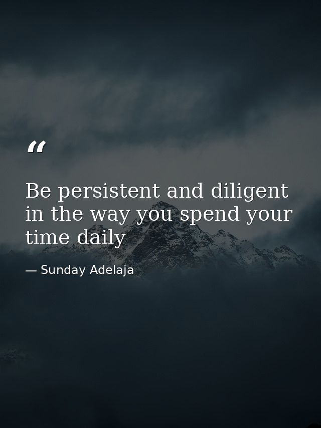 Be persistent and diligent in the way you spend your time daily — Sunday Adelaja