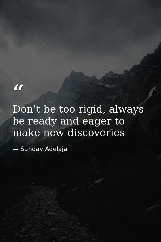Don’t be too rigid, always be ready and eager to make new discoveries — Sunday Adelaja