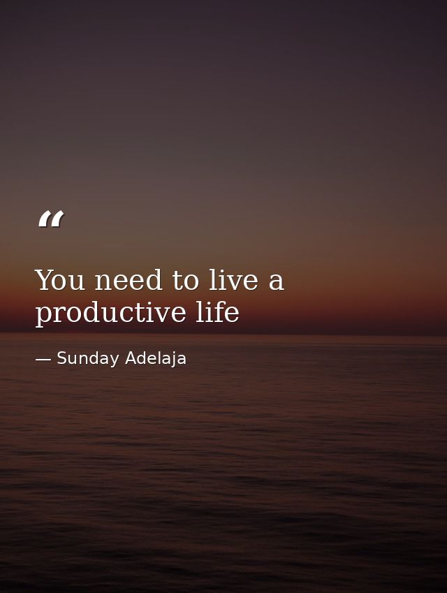 You need to live a productive life — Sunday Adelaja