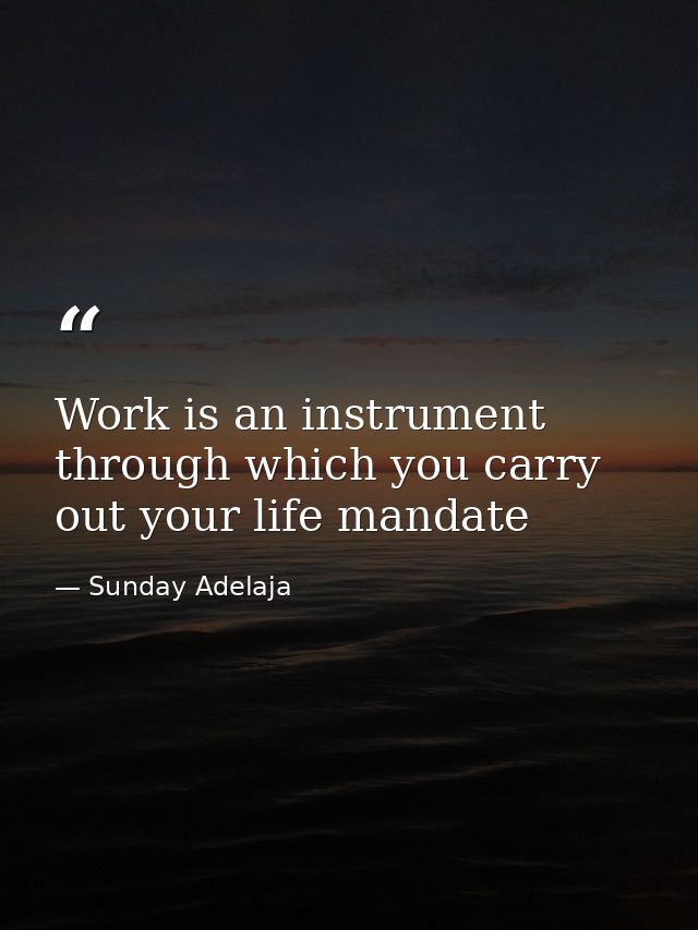 Work is an instrument through which you carry out your life mandate — Sunday Adelaja