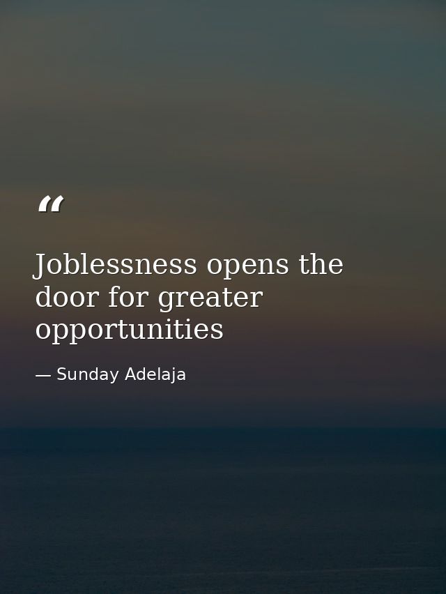 Joblessness opens the door for greater opportunities — Sunday Adelaja