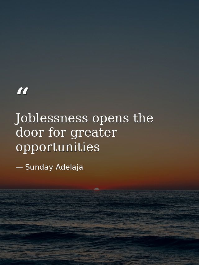 Joblessness opens the door for greater opportunities — Sunday Adelaja