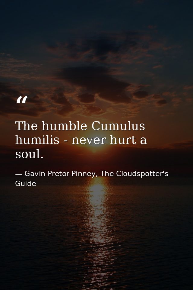 The humble Cumulus humilis - never hurt a soul. — Gavin Pretor-Pinney, The Cloudspotter's Guide