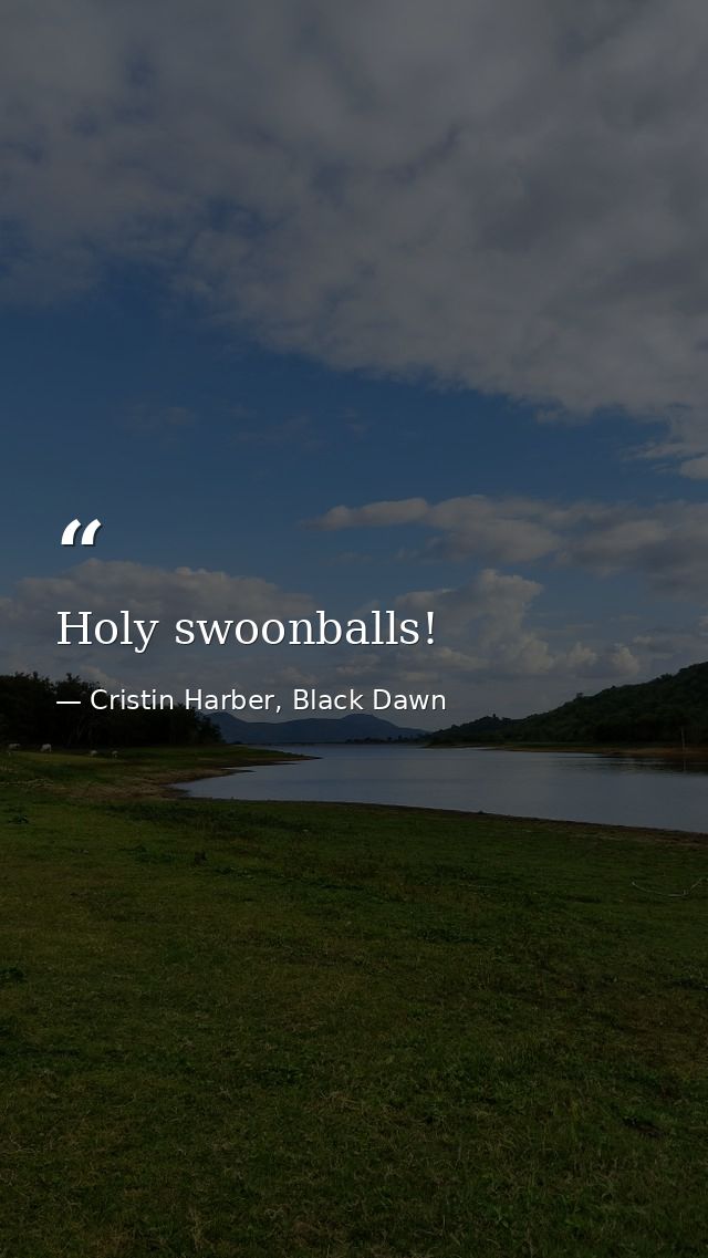Holy swoonballs! — Cristin Harber, Black Dawn