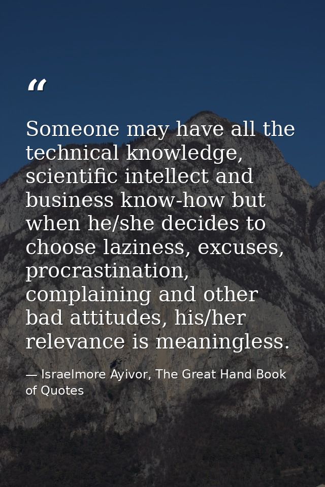Someone may have all the technical knowledge, scientific intellect and business know-how but when he/she decides to choo — Israelmore Ayivor, The Great Hand Book of Quotes