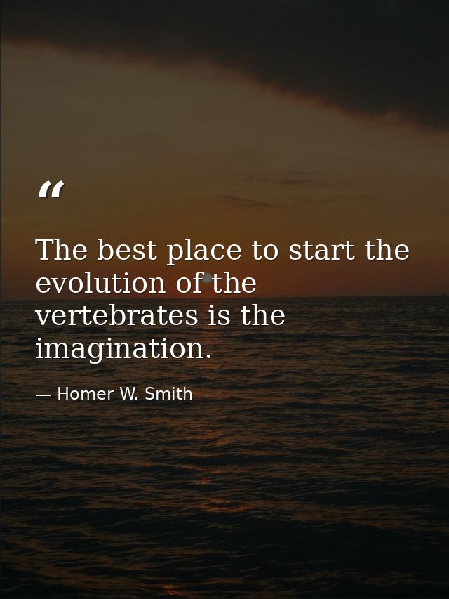 The best place to start the evolution of the vertebrates is the imagination. — Homer W. Smith