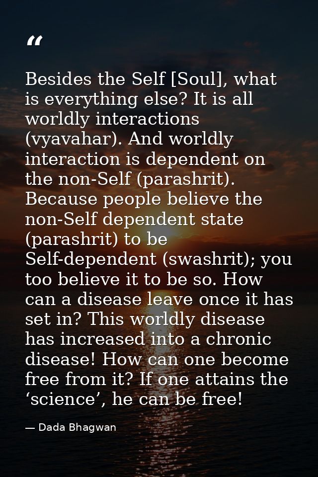 Besides the Self [Soul], what is everything else? It is all worldly interactions (vyavahar). And worldly interaction is  — Dada Bhagwan