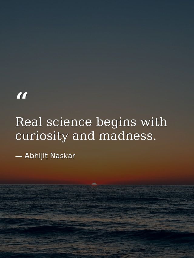 Real science begins with curiosity and madness. — Abhijit Naskar