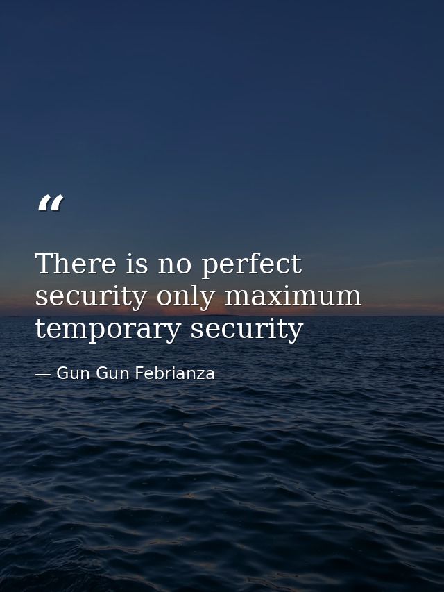 There is no perfect security only maximum temporary security — Gun Gun Febrianza