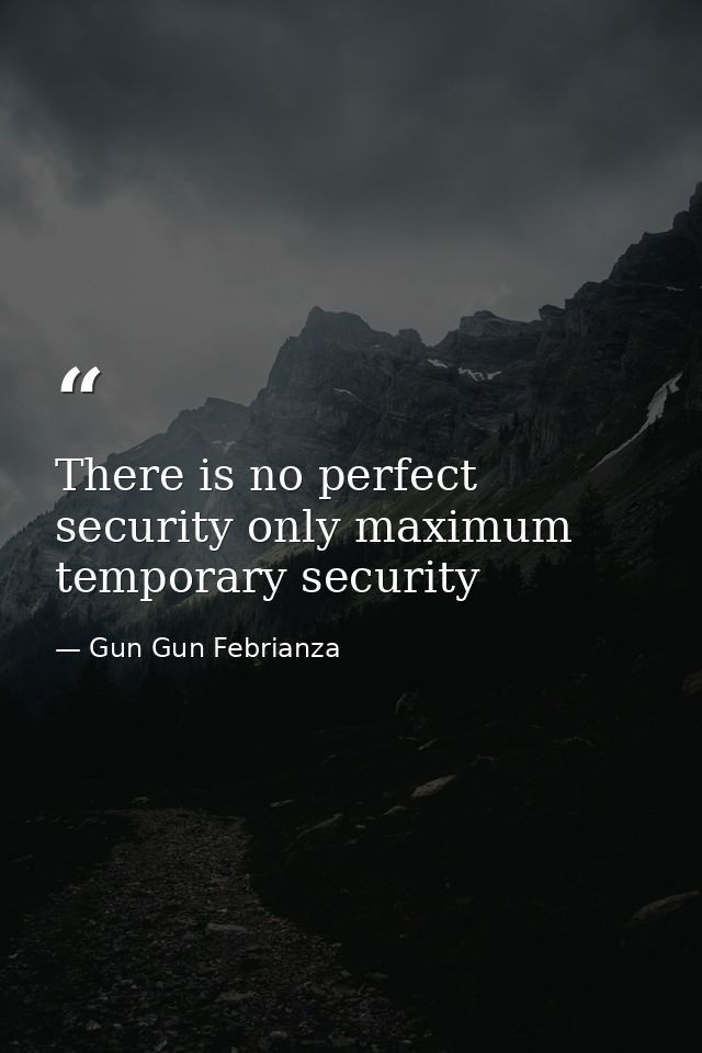 There is no perfect security only maximum temporary security — Gun Gun Febrianza