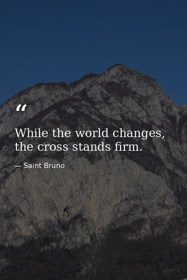 While the world changes, the cross stands firm. — Saint Bruno
