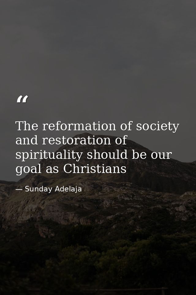 The reformation of society and restoration of spirituality should be our goal as Christians — Sunday Adelaja
