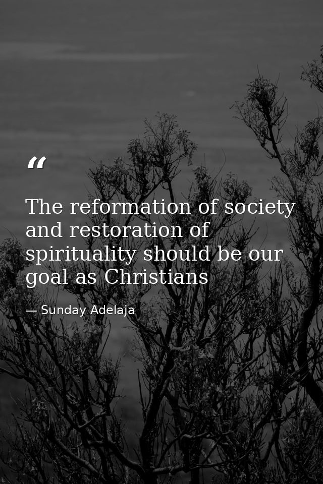 The reformation of society and restoration of spirituality should be our goal as Christians — Sunday Adelaja