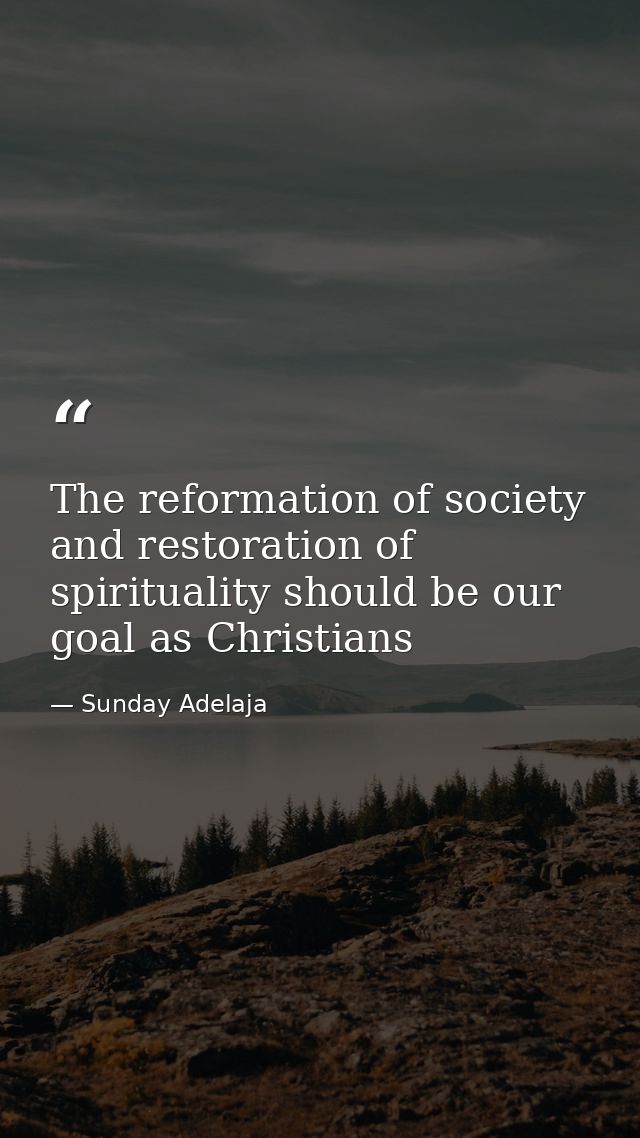The reformation of society and restoration of spirituality should be our goal as Christians — Sunday Adelaja