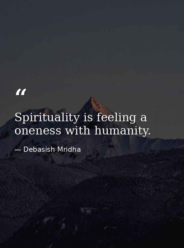 Spirituality is feeling a oneness with humanity. — Debasish Mridha