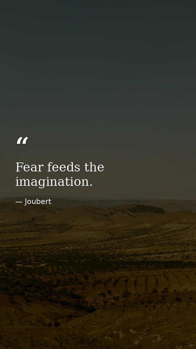 Fear feeds the imagination. — Joubert