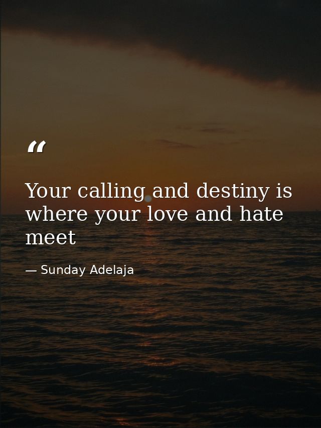 Your calling and destiny is where your love and hate meet — Sunday Adelaja