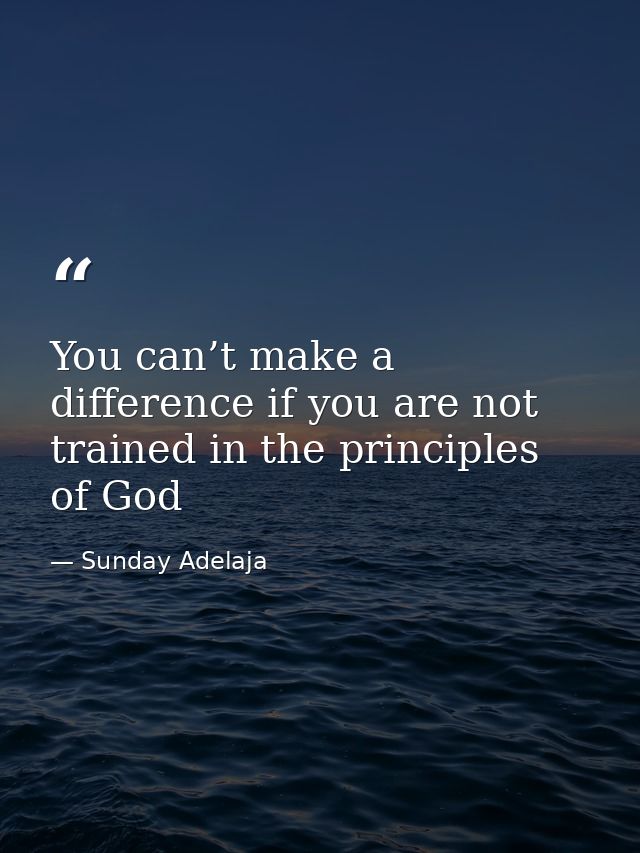You can’t make a difference if you are not trained in the principles of God — Sunday Adelaja