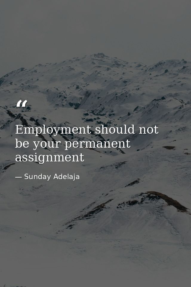 Employment should not be your permanent assignment — Sunday Adelaja