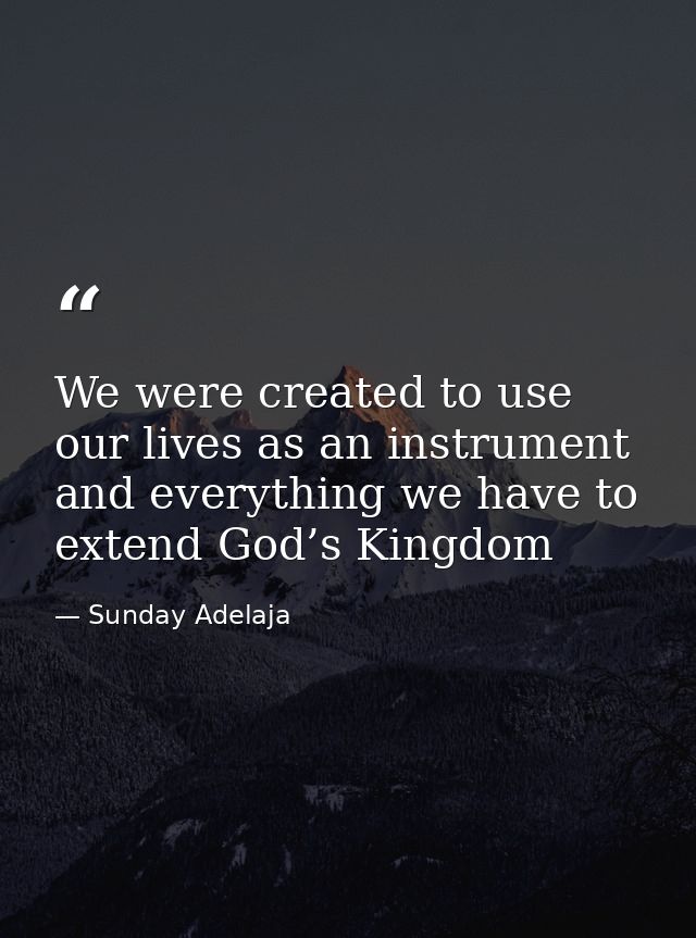 We were created to use our lives as an instrument and everything we have to extend God’s Kingdom — Sunday Adelaja