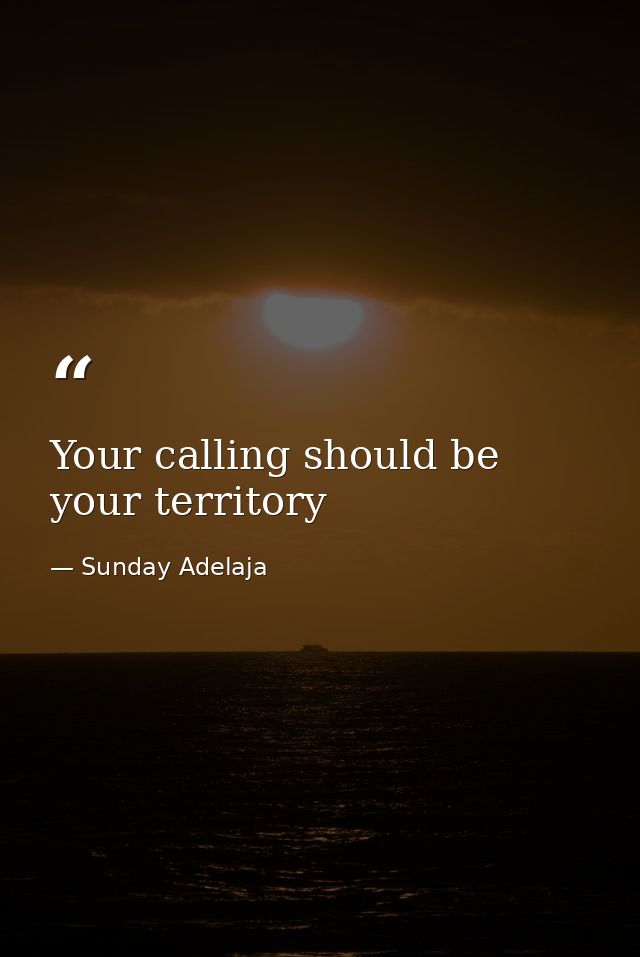 Your calling should be your territory — Sunday Adelaja