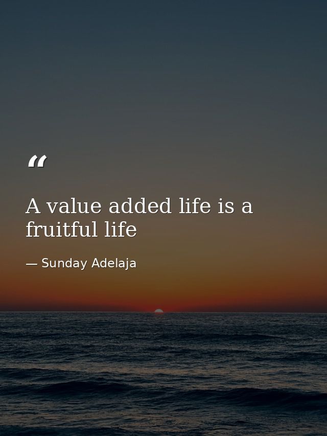 A value added life is a fruitful life — Sunday Adelaja