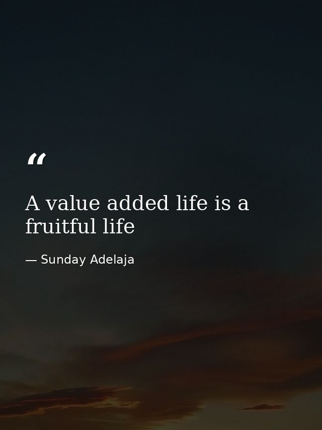 A value added life is a fruitful life — Sunday Adelaja