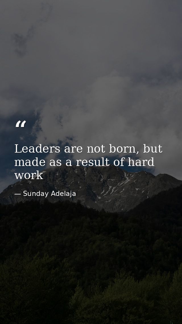 Leaders are not born, but made as a result of hard work — Sunday Adelaja