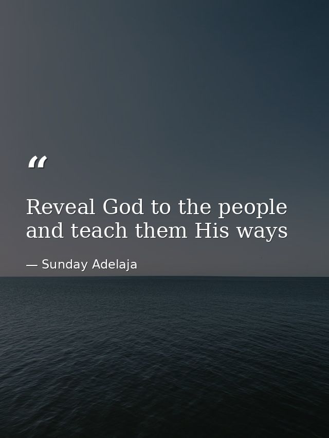 Reveal God to the people and teach them His ways — Sunday Adelaja