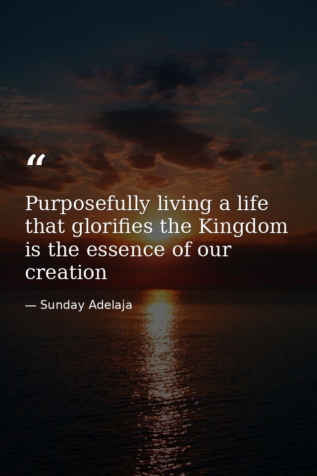 Purposefully living a life that glorifies the Kingdom is the essence of our creation — Sunday Adelaja
