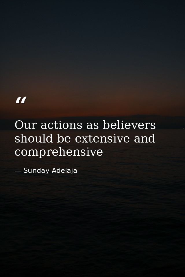 Our actions as believers should be extensive and comprehensive — Sunday Adelaja