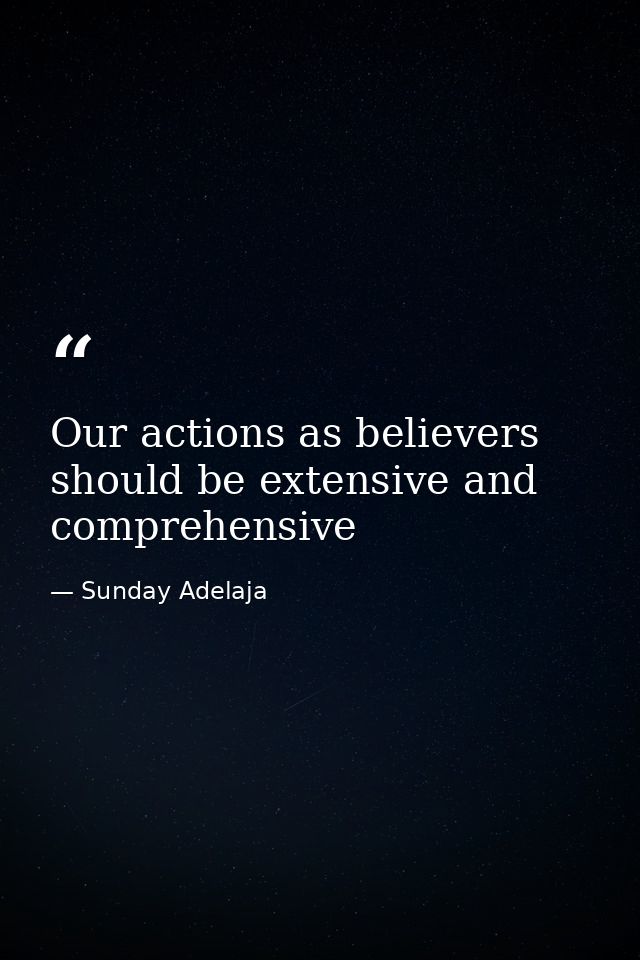 Our actions as believers should be extensive and comprehensive — Sunday Adelaja