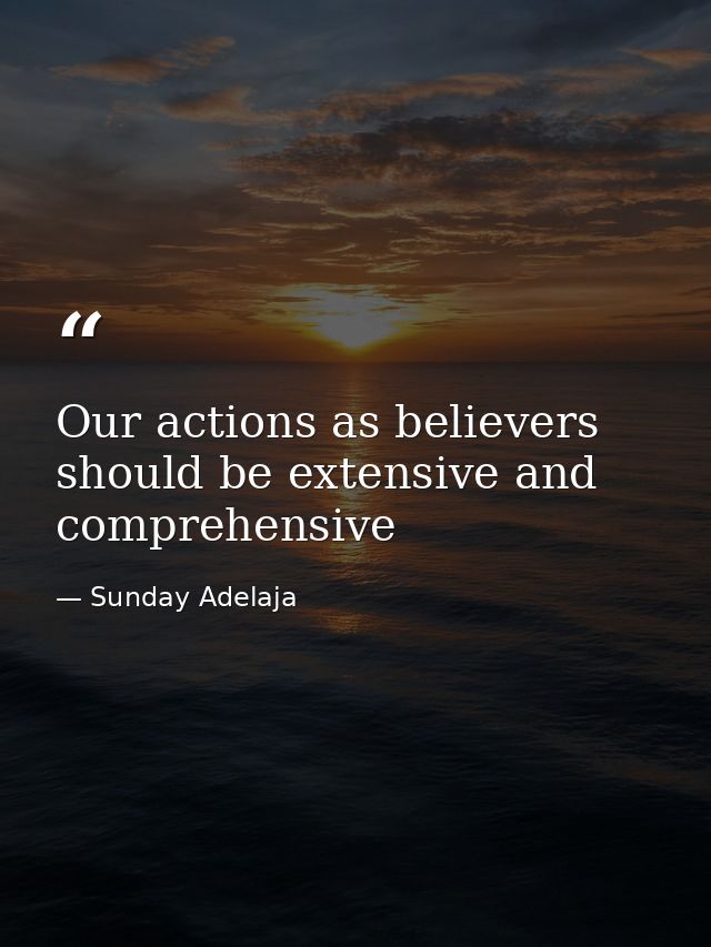 Our actions as believers should be extensive and comprehensive — Sunday Adelaja