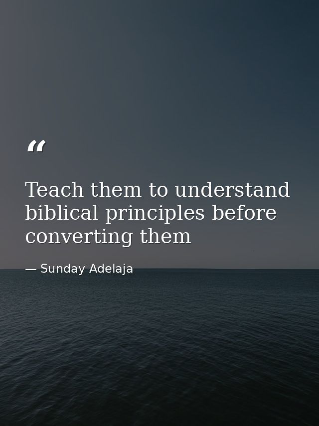 Teach them to understand biblical principles before converting them — Sunday Adelaja