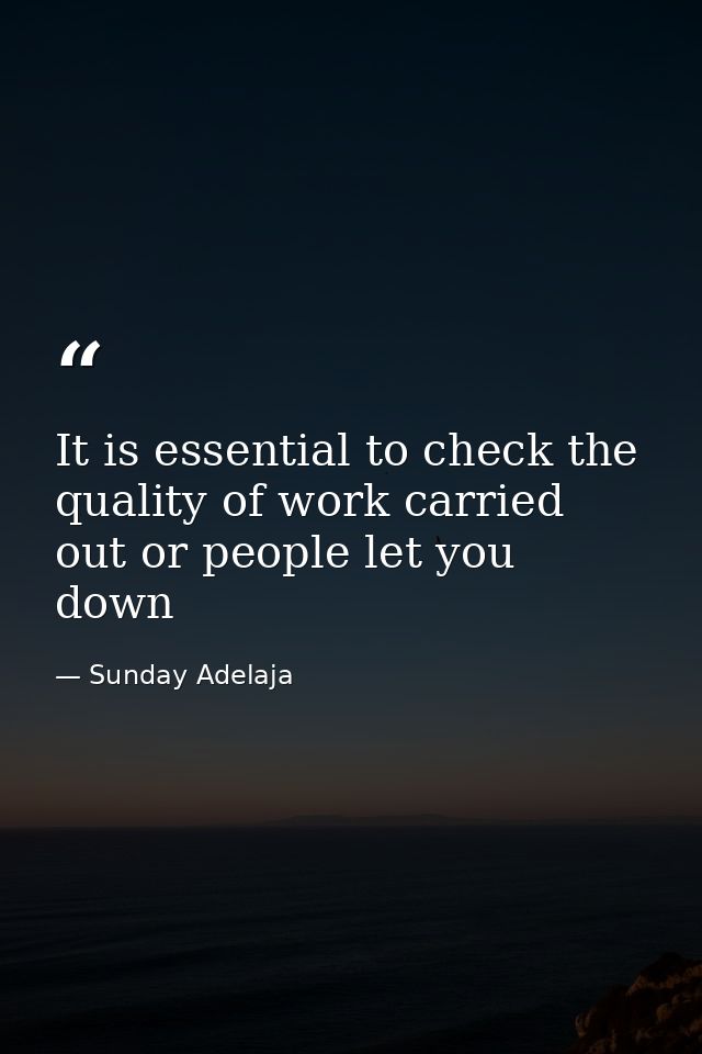 It is essential to check the quality of work carried out or people let you down — Sunday Adelaja