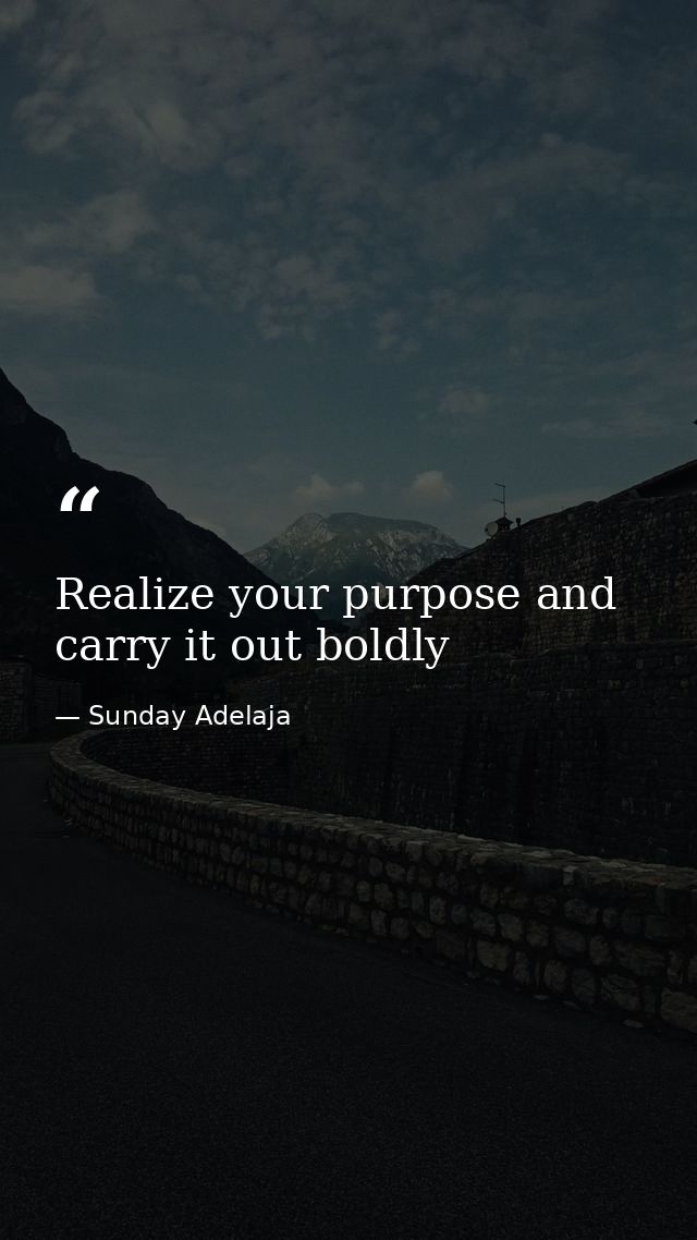 Realize your purpose and carry it out boldly — Sunday Adelaja