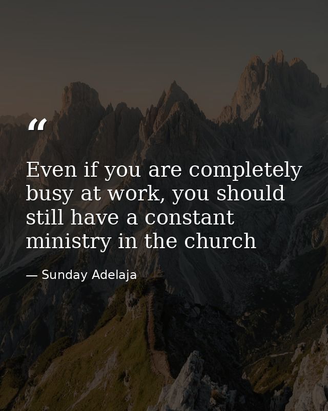Even if you are completely busy at work, you should still have a constant ministry in the church — Sunday Adelaja