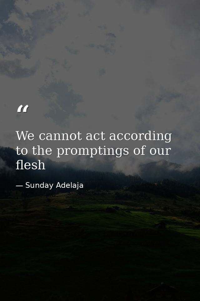 We cannot act according to the promptings of our flesh — Sunday Adelaja