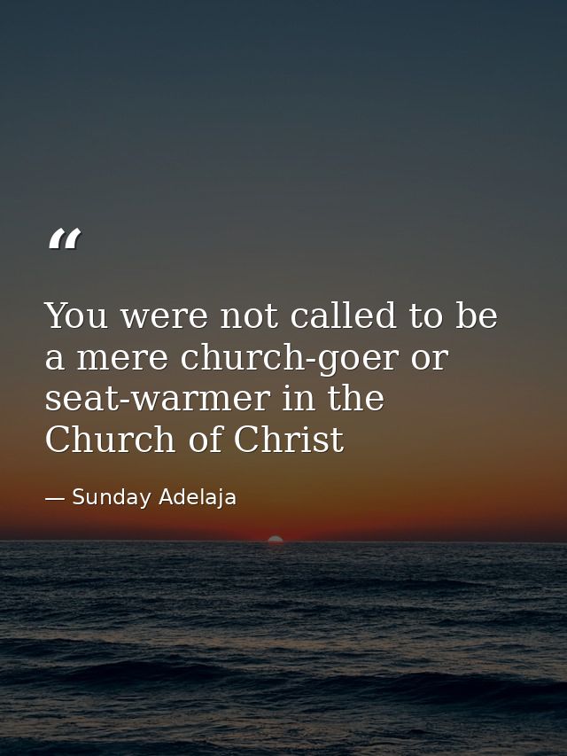 You were not called to be a mere church-goer or seat-warmer in the Church of Christ — Sunday Adelaja