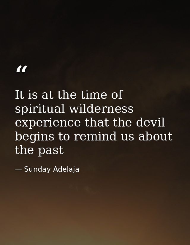 It is at the time of spiritual wilderness experience that the devil begins to remind us about the past — Sunday Adelaja