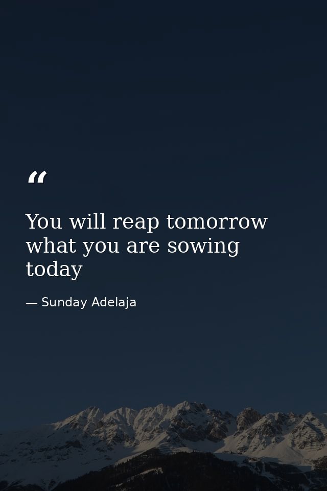 You will reap tomorrow what you are sowing today — Sunday Adelaja