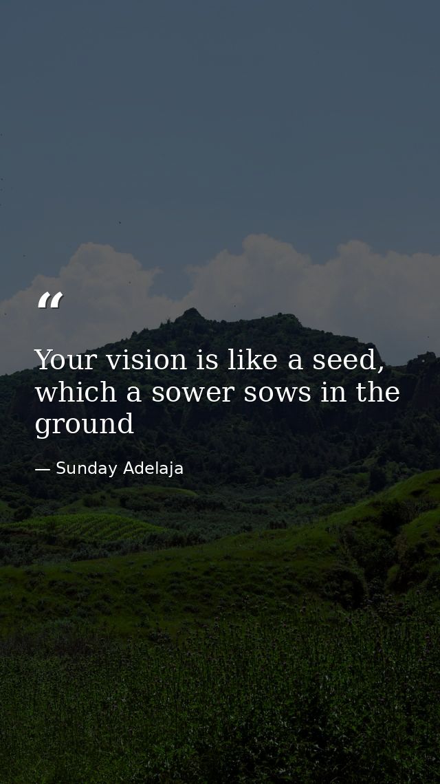 Your vision is like a seed, which a sower sows in the ground — Sunday Adelaja