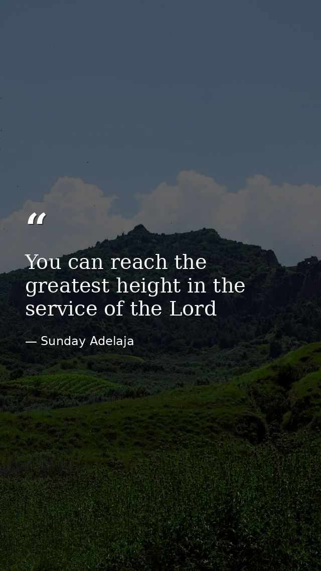 You can reach the greatest height in the service of the Lord — Sunday Adelaja