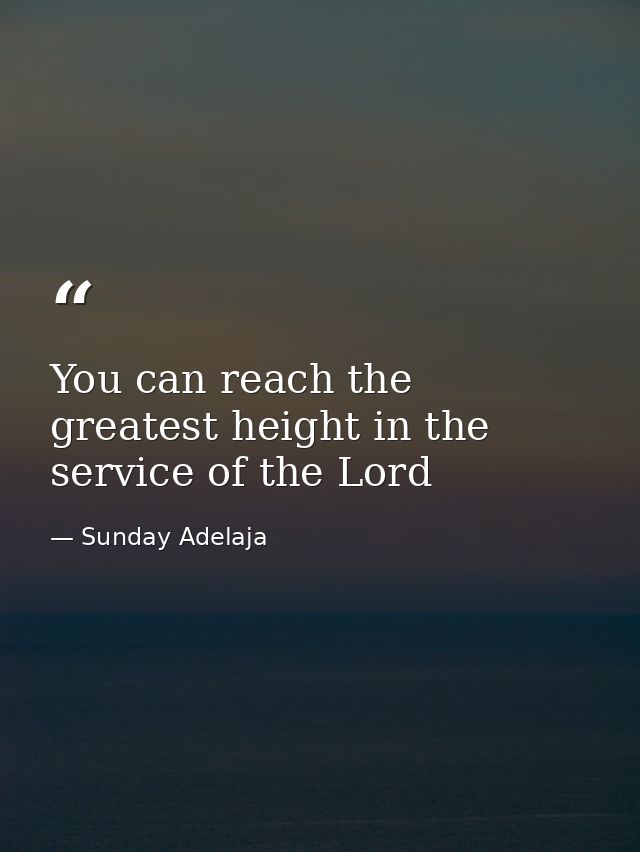 You can reach the greatest height in the service of the Lord — Sunday Adelaja